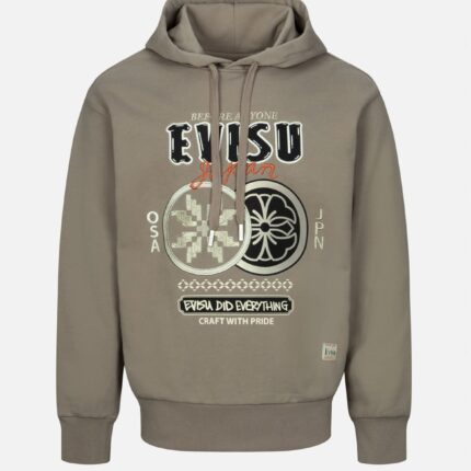 Evisu Snowflake And Kamon Embroidery Relex Fit Hoodie