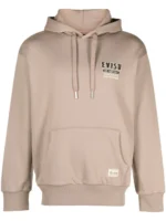 Evisu logo-patch cotton hoodie