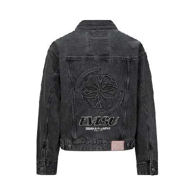 SEAGULL EMBROIDERY AND KAMON EMBOSSED PRINT LOOSE FIT DENIM JACKET (1)
