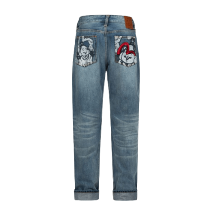 PLAYFUL GODHEAD PRINT AND SEAGULL EMBROIDERY 3D FIT JEANS1-min